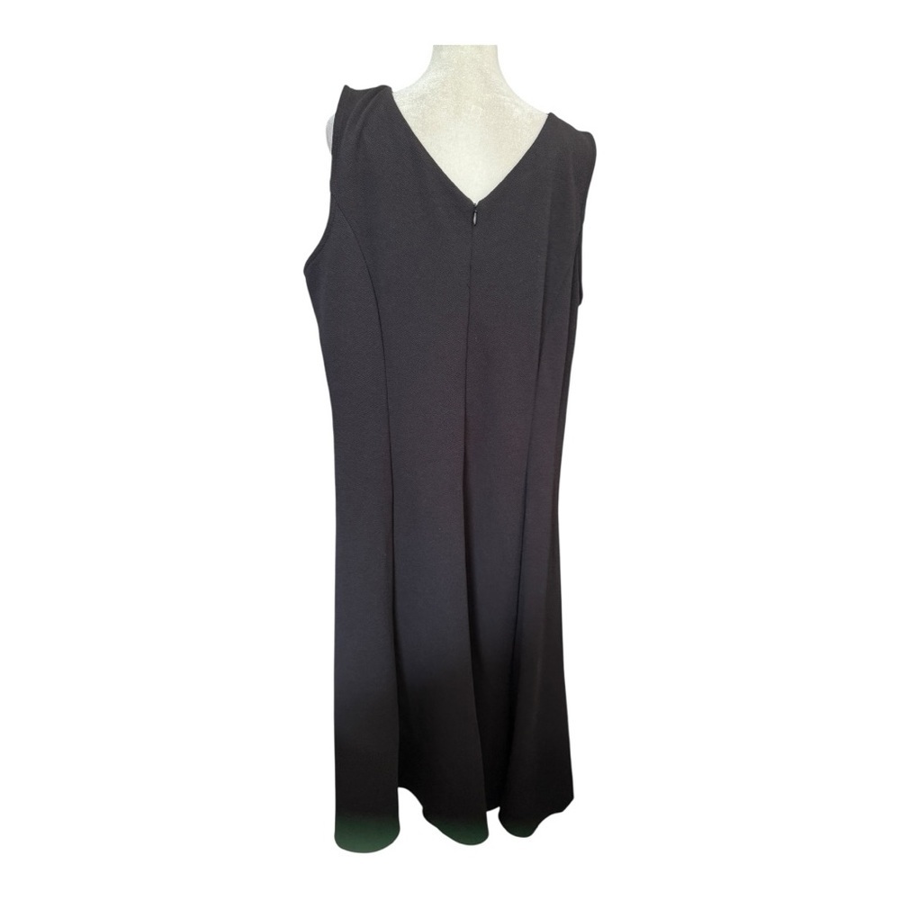 Maya Brooke Black Sleeveless Dress with Pearl Embellished Crewneck 16W Plus - Picture 4 of 7